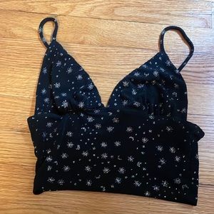 Black and silver urban outfitters crop top size S